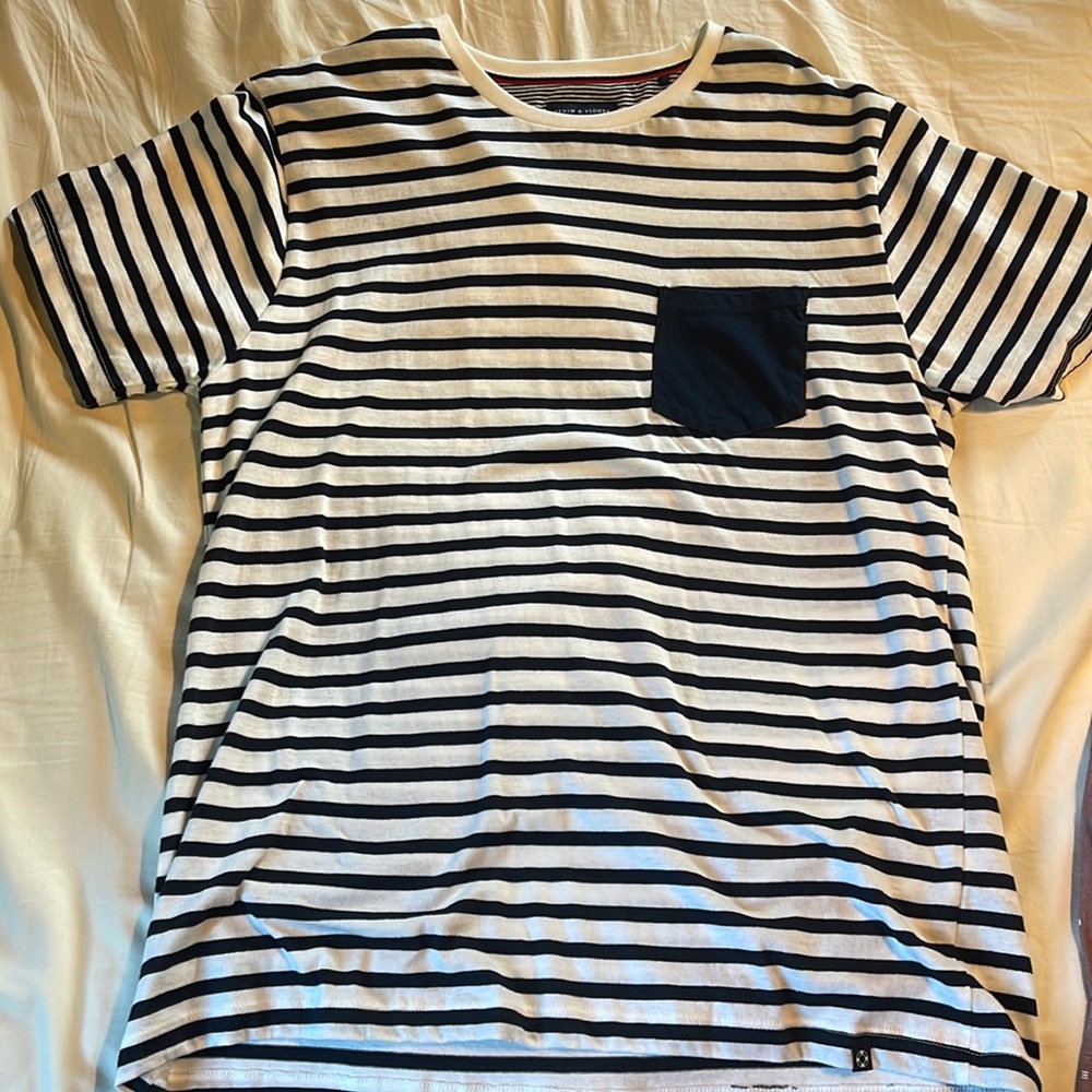 mens medium striped dress shirt.